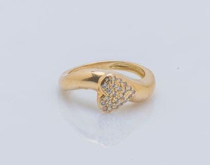 Bague en or jaune 18 carats (750 ‰) ornée...