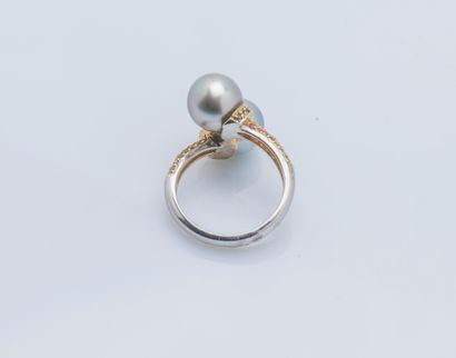 Bague formant un toi et moi en argent (925...