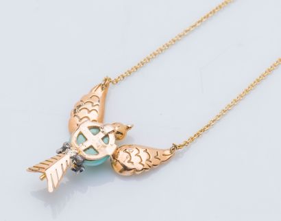 Collier en or jaune 18 carats (750 ‰) et...