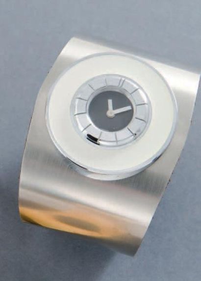 LANVIN
(BRACELET ACIER & LUNETTE EPOXY BLANCHE),...