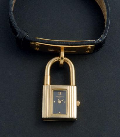 HERMÈS
(CADENAS PLAQUÉ OR), vers 2000 Montre...