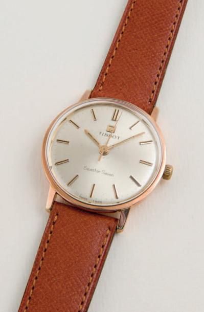 TISSOT
(SEASTAR SEVEN / OR ROSE), vers 1965...