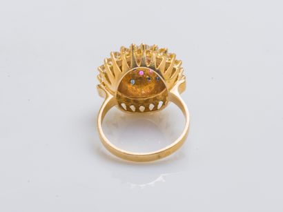 Bague boule en or jaune 18 carats (750 millièmes)...