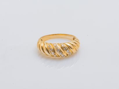 Bague jonc en or jaune 18 carats (750 millièmes)...
