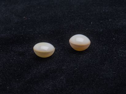 Lot de deux perles mabé de culture d'environ...