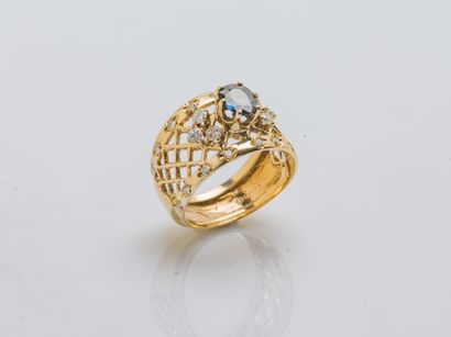 Bague bandeau en or jaune 14 carats (585...