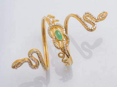 Bracelet serpent de bras en or jaune 18 carats...