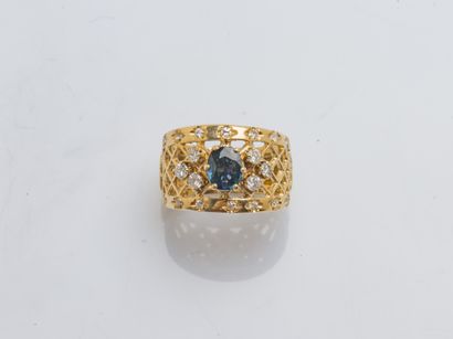 Bague bandeau en or jaune 14 carats (585...