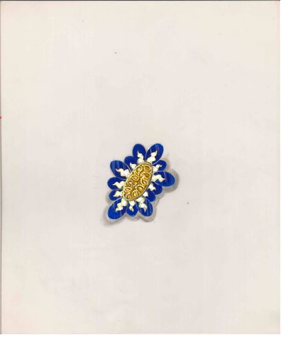 Lot de six dessins de joaillerie gouachés...