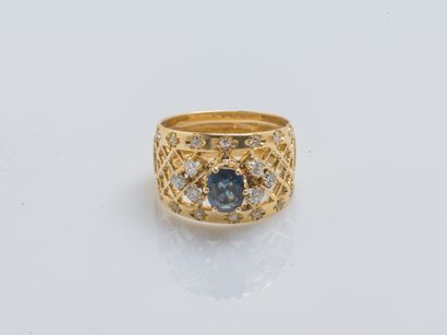 Bague bandeau en or jaune 14 carats (585...