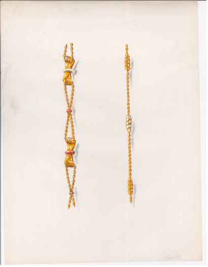 Lot de quatre dessins de joaillerie, gouaches...