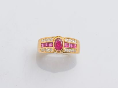 Bague bandeau en or jaune 18 carats (750...