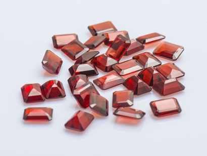 Lot of 30 rectangular almandine garnets on...