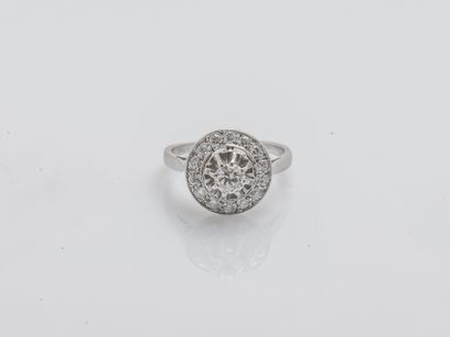 Bague en or gris 18 carats (750 millièmes)...