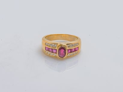 Bague bandeau en or jaune 18 carats (750...