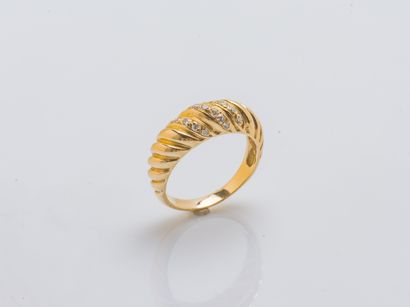 Bague jonc en or jaune 18 carats (750 millièmes)...