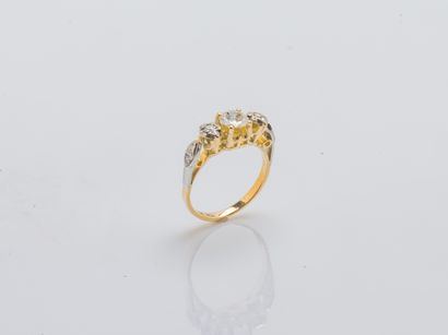 Bague en or jaune 18 carats (750 millièmes)...