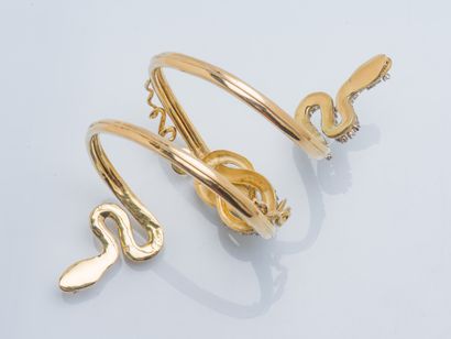 Bracelet serpent de bras en or jaune 18 carats...