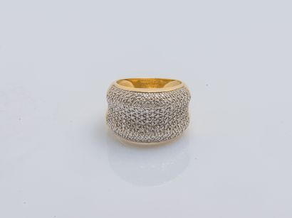 Bague bandeau incurvé en or jaune 18 carats...