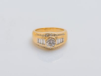 Bague bandeau en or jaune 18 carats (750...