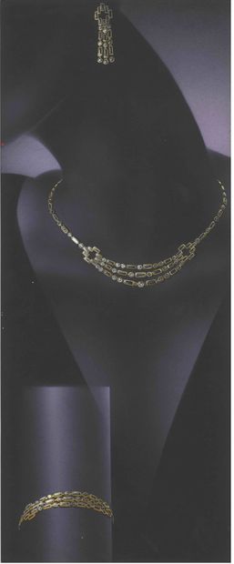 Lot de quatre dessins de joaillerie, gouaches...