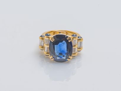 Bague en or jaune 18 carats (750 millièmes)...