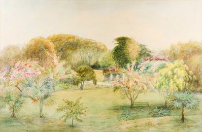 L.HOWEL(XX)
Arbres en fleurs, 1916 Aquarelle...