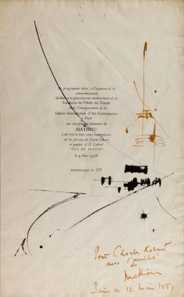 Georges MATHIEU (1921-2012)
Composition,...