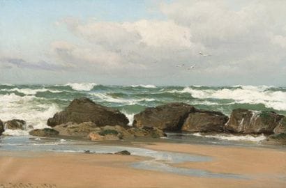 Lauritz B.HOLST (1848-1934)
Rochers en bord...