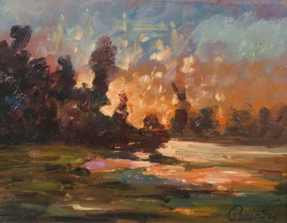 Auguste RAVIER (1814-1895)
Coucher de soleil...