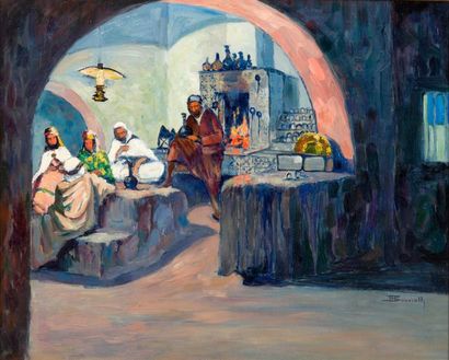 Maurice BOUVIOLLE (1893-1971)
Le café Maure...
