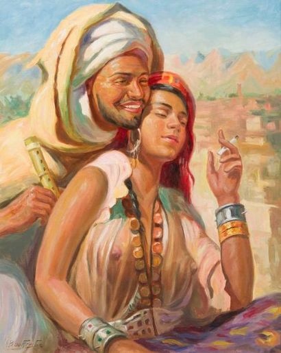 Miloud BOUKERCHE (1919-1979)
Couple d'amoureux...
