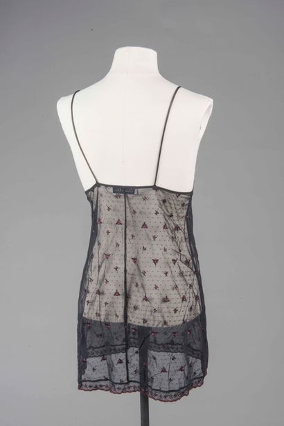 CHRISTIAN DIOR 
Nuisette noire brodée de...