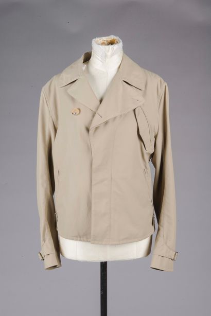 HERMES 
Veste courte croisée en coton et...