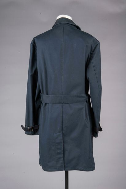 HERMES 
Trench en coton et synthétique bleu...
