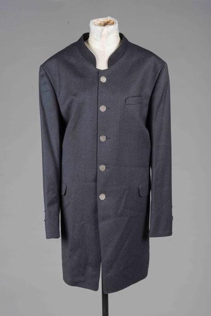 Veste autrichienne mi longue en laine gris...