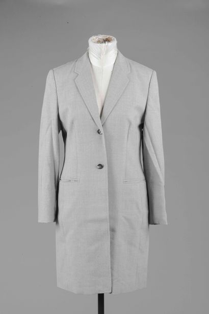CERRUTI 1881 
Manteau droit en laine gris...