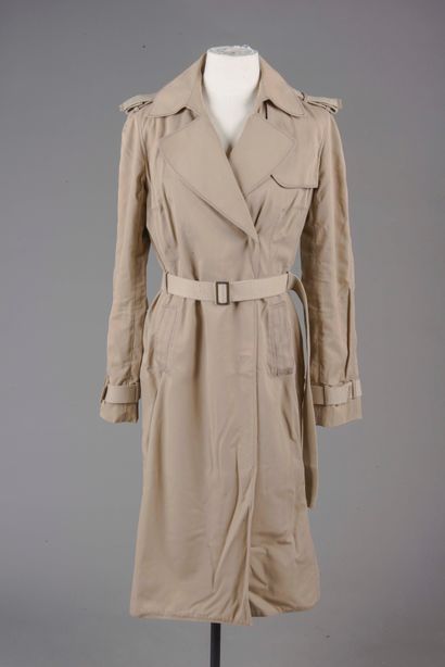 PAUL KA 
Trench en toile de coton beige ouvrant...