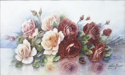 Madeleine Renaud
Bouquet de roses. Aquarelle...