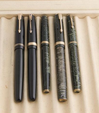 Lot de 5 stylo plume PARKER vacumatic en...