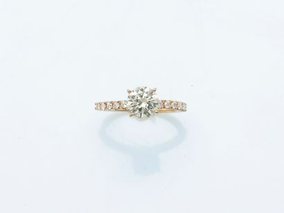 Bague solitaire en or jaune 14 carats (585...