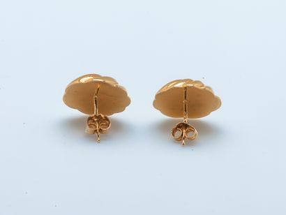 Paire de boutons d’oreilles en or jaune 18...