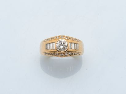 Bague bandeau en or jaune 18 carats (750...