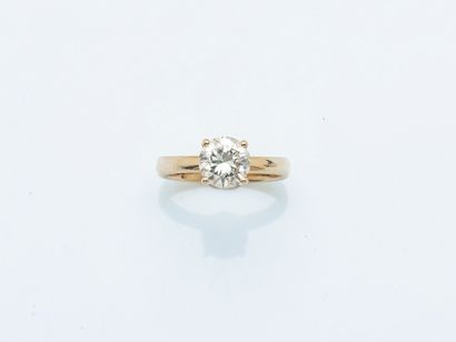 Bague solitaire en or jaune 14 carats (585...