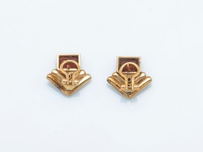 Paire de boucles d'oreilles en or jaune 18...