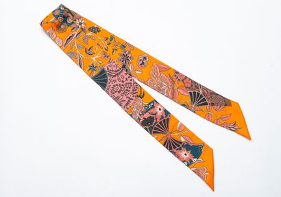 HERMES Paris
Twilly Fleurs et Papillons fabric,...