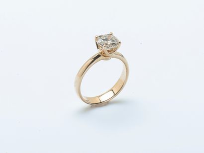 Bague solitaire en or jaune 14 carats (585...