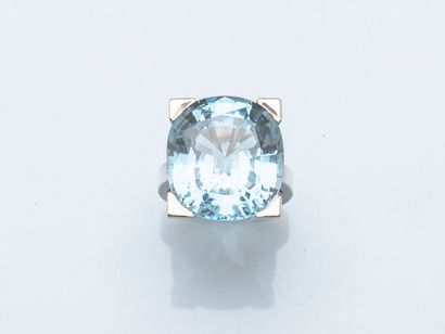 Bague en or gris 18 carats (750 ‰) sertie...