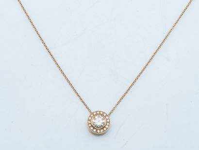 Chaine et pendentif en or jaune 14 carats...