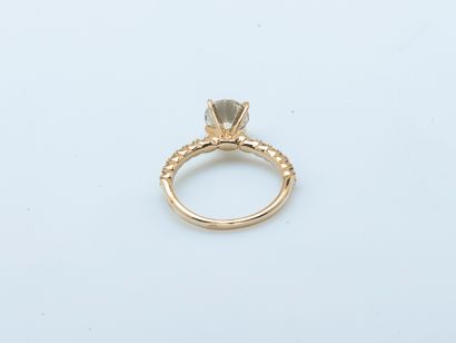 Bague solitaire en or jaune 14 carats (585...